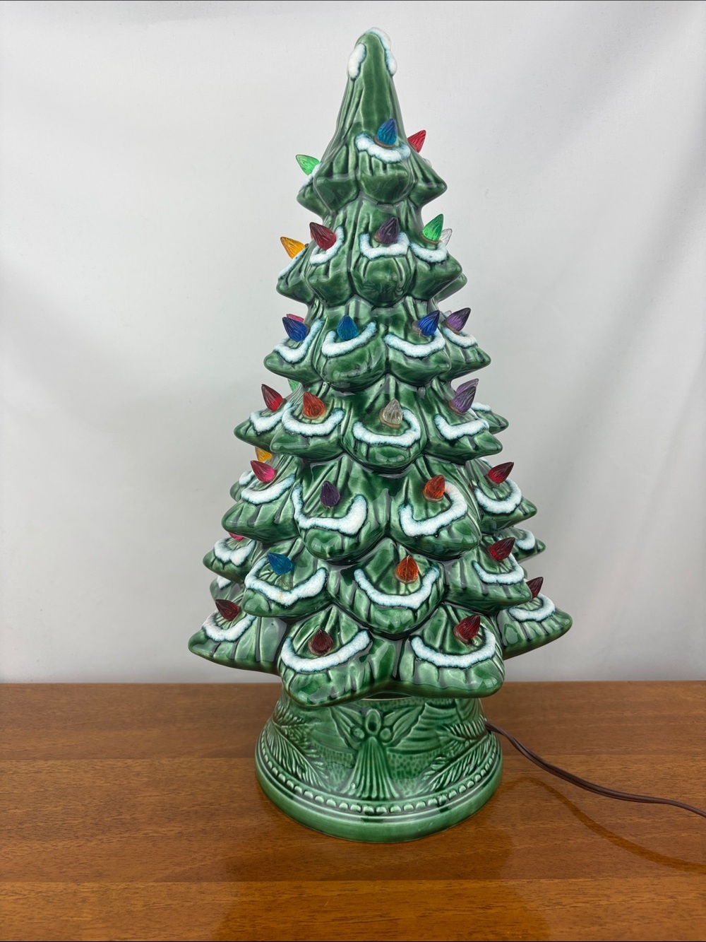 Vintage mid-century ceramic Christmas tree lamp